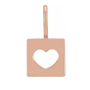 ❤️ 14k Rose Gold Cutout Heart Charm/Pendant